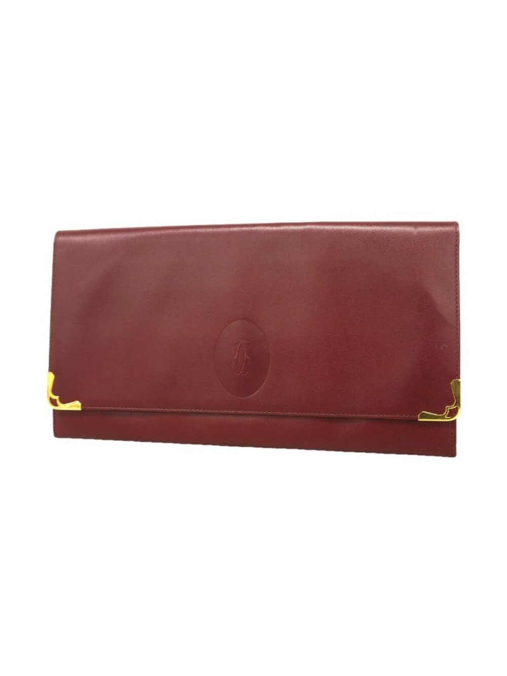 Cartier Clutch Must Leather Bordeaux Gold
